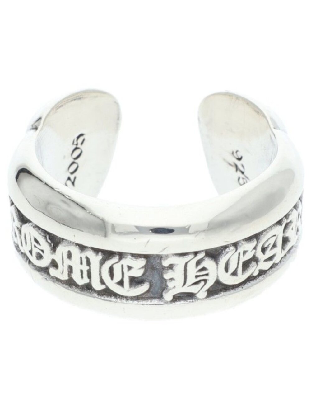 Chrome Hearts SM Scroll Label Small Silver Ring